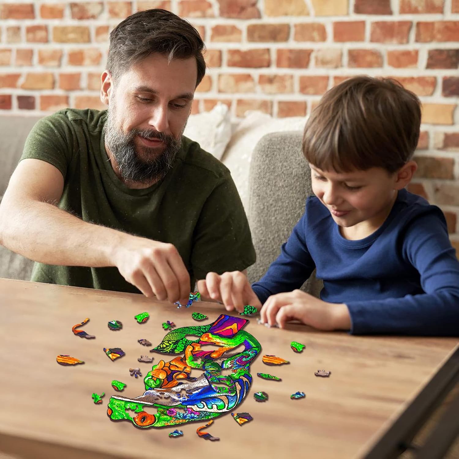 Wooden Puzzles for Adults, Tree Frog Wooden Jigsaw Puzzles for Adults Kids, Unique Animal Shape Wood Cut Puzzles for Friend Puzzle Lovers,180 Pieces (M- 12.5" x 9.1")