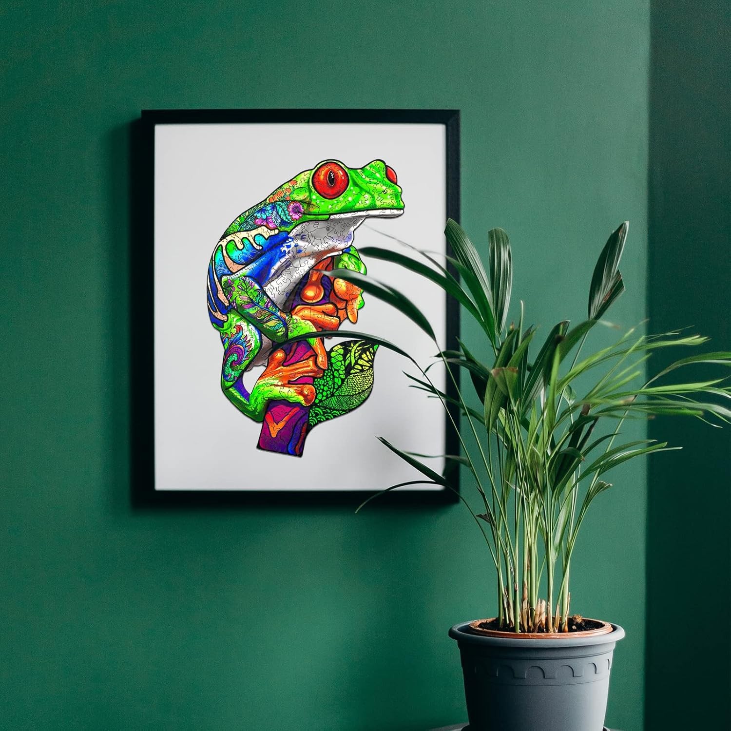 Wooden Puzzles for Adults, Tree Frog Wooden Jigsaw Puzzles for Adults Kids, Unique Animal Shape Wood Cut Puzzles for Friend Puzzle Lovers,180 Pieces (M- 12.5" x 9.1")